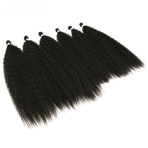 Extensions de cheveux synthétiques en fibres premium super douces et lisses, 26-28 pouces, bouclées crépues, ombrées blondes, en lots - Product Image 3