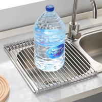 Égouttoir pliant multifonctionnel en acier inoxydable pour évier de cuisine, pour le rangement de bols, assiettes, légumes et fruits