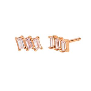 2025 moda nueva Alta Calidad delicado elegante perfecto y atemporal uso diario baguette diamantes Mini pendientes Huggie - Product Image 6
