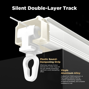 <span class=keywords><strong>Riel</strong></span> de Cortina de Aluminio Resistente ARODDY con Diseño Personalizado Ripplefold Snap Track y Cinta Adhesiva para Vendedores de Comercio Electrónico - Product Image 2