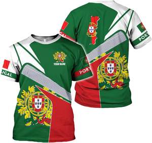 T-shirt Personalizzata in Poliestere <span class=keywords><strong>con</strong></span> Stampa Digitale della Bandiera Portoghese, Comoda, Traspirante e Disponibile per Personalizzazione di Massa - Product Image 2