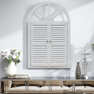 <strong>Window</strong> Frames Designs Espejo Pared White <strong>Window</strong> Shaped <strong>With</strong> <strong>Shutter</strong> Wooden Wood,wood Everyday Support Hanger 25129 - Product Image 2