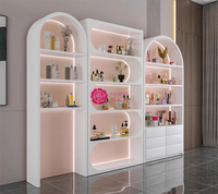 Étagère de présentation lumineuse de luxe Yicheng Beauty pour salon de beauté, présentoir de cosmétiques, soins des ongles et de la peau, meuble de rangement pour magasin