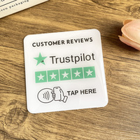 Etiquetas NFC de PVC Impermeables de 3.93" y 13.56MHz para Reseñas de Trustpilot y Tripadvisor, Instagram, Facebook, Snapchat, 10x10cm, ISO14443a