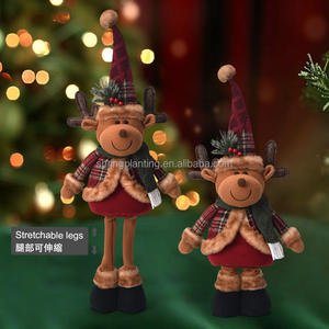 PLANTATION DE PRINTEMPS Décorations de Noël rétractables Père Noël Bonhomme de neige Renne Figurines en peluche pour vitrine Cadeaux de Noël - Product Image 3