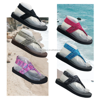 Sandales plates d'extérieur pour femmes, nouvelle conception confortable, vente en gros, printemps-été, plage, respectueuses de l'environnement, respirantes, avec logo ODM GRS 2026