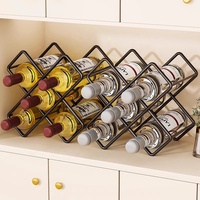 Présentoirs de Luxe Modernes Écologiques en Fer Forgé pour Bouteilles de Vin Rouge, Empilables, à Poser sur Comptoir