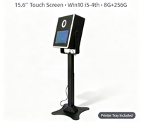 Offre Spéciale : Cabine Photo Miroir Magique 15,6 Pouces avec Anneau Lumineux LED pour Appareil Photo Reflex Numérique, Écran Tactile Métallique, Impression en Libre-Service, Utilisation Extérieure