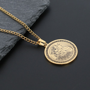 Collar con Colgante de la Reina <span class=keywords><strong>Griega</strong></span> Herodina, Estilo Vintage, Acero Inoxidable, Diseño de Moneda Grabada con Láser, Joyería de Mitología, Regalo para Mujeres y Hombres - Product Image 2