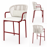 Ensemble de salle à manger d'extérieur moderne, meubles de patio, table et chaises, résistant aux intempéries, pour villa, hôtel, terrasse