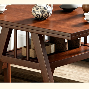 Juego de Mesa de Té de Madera Maciza que Ahorra Espacio con Sillas de Ratán, Mesa de <span class=keywords><strong>Comedor</strong></span> Plegable de 2 Plazas para Balcón Pequeño <span class=keywords><strong>y</strong></span> <span class=keywords><strong>Sala</strong></span> de Estar - Product Image 2