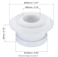 Diffuseur de climatiseur en plastique et aluminium ABS Buse d'air à jet sphérique réglable Design moderne Ventilation du système HVAC extérieur