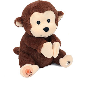 Poupée singe en peluche anglaise Clap Song Cadeau d'anniversaire pour enfants Jouet électrique Ours en coton PP pour la Saint-Valentin - Product Image 6