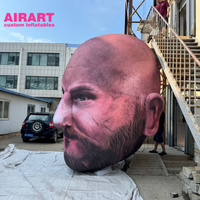 Ballon à tête d'homme drôle gonflable de 4m de haut pour ornement décoré d'exposition d'art