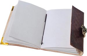 Leather <b>Journal</b> Notebook with Vintage Handmade Design Diary for Writing Journaling Drawing Daily Notes <b>Travel</b> Records Creative - Product Image 3