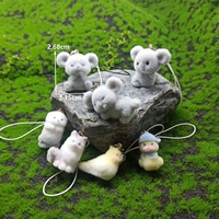 Mignon pendentif chien en résine floquée 3D fait main, mini poupée, breloque de téléphone, porte-clés DIY, cadeau artisanal