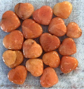 Red Aventurine Puffy Hearts Divine Polished Healing Crystal Hearts for Leadership <b>Magnetic</b> Love and Executive Office Space Decor - Product Image 1
