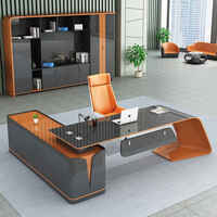 Mobilier de bureau moderne Bugatti Table de patron peinte et cuite au four Bureau élégant Table d'ordinateur de direction