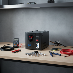 Régulateur de tension automatique <span class=keywords><strong>KEBO</strong></span> RTB 3000VA, monophasé, type relais, <span class=keywords><strong>stabilisateur</strong></span> pour appareils électroménagers, pour usage domestique, fabriqué en PC - Product Image 2