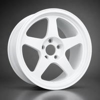 Nouvelle jante en alliage d'aluminium forgé à 5 branches, finition blanc brillant, logo personnalisé, jante de voiture 16-22 pouces 5x114.3