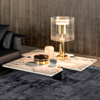 Design créatif Table basse italienne minimaliste irrégulière Table basse moderne pour salon en marbre
