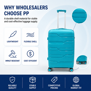 Valise cabine rigide en PP <span class=keywords><strong>bleu</strong></span> sarcelle avec roulettes multidirectionnelles, certifiée ISO 9001, 18, 20, 24 pouces, coque côtelée, commande en gros - Product Image 2