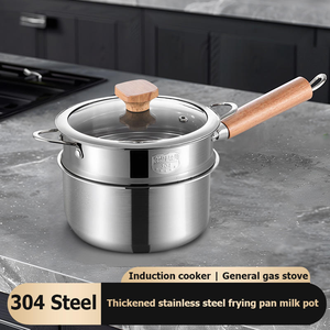 Pentola Multifunzione di Alta Qualità in Acciaio Inox 316 Compatibile con Induzione, Pentola per Latte con Cestello per Cottura a Vapore per Alimenti per Bambini - Product Image 1