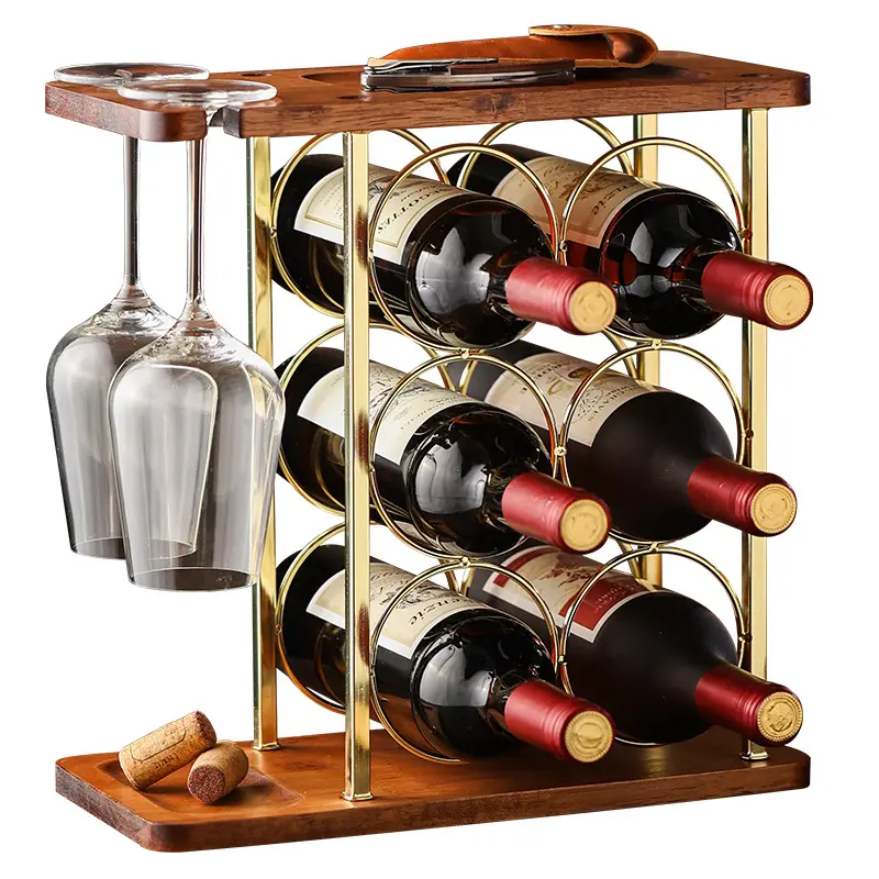 Mutfak kiler Bar istiflenebilir şarap şişesi organizatör raf tezgah şarap şişesi ekran depolama ahşap şarap tutucu