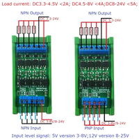 OPMSB08 Convertisseur de niveau logique 8 canaux PWM NPN/PNP DC 3.3-24V 0-2kHz, pilote LED, module amplificateur de courant IO 5A