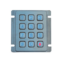 Teclado Matricial de Acero Inoxidable de 12 Teclas con Interfaz Serial UART