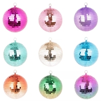 Boule à facettes en verre de haute qualité pour DJ, scène de club, 8 à 72 pouces, argent, vert, rouge, impression UV, paillettes, fête de Noël, discothèque