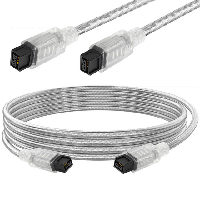 Transparent IEEE 1394 Firewire 800 to 800 9-to-9 PVC Data Cable for Computer Use