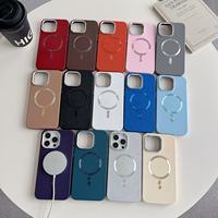 Étui de téléphone portable magnétique ultra-fin en TPU et cuir sablé ONE-CASE Business Services Design pour iPhone 12/13/14/15
