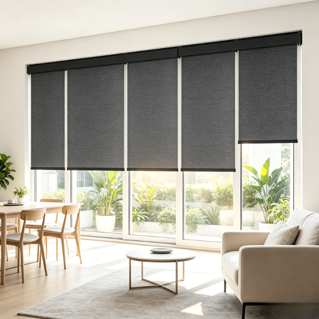 Tuya WiFi Smart Motorized Roller Blind Blackout Polyester Fabric Electric Roller Shade for Office Commercial Project Window
