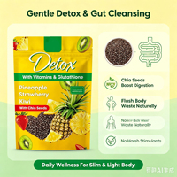 Poudre Détox Fruits et Légumes Kiwi Ananas Fraise Graines de Chia – Améliore la Densité Osseuse, Nettoie les Intestins, Boisson Antioxydante – OEM