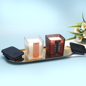 Bougies de cire de soja écologiques décoratives de bureau vendues <span class=keywords><strong>en</strong></span> grande <span class=keywords><strong>quantité</strong></span> Bougies parfumées à couvercle de verre sans fumée - Product Image 5