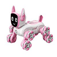Nouveau Robot Chien Télécommandé Intelligent à Huit Roues, Capteur de Geste, Lumières, Musique, Commande Vocale, Programmation pour Enfants