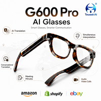 Lunettes Intelligentes G600 Pro avec Caméra et Bluetooth, Enregistrement Audio et Vidéo IA Sans Fil, Lunettes Connectées 13MP avec Assistant Vocal