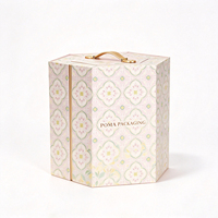 Boîte rigide multi-portes personnalisée pour cadeaux floraux, boîte d'emballage à tiroirs multiples pour bijoux avec poignée métallique pour ensemble de cosmétiques et bijoux
