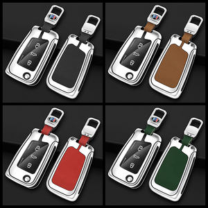 Funda para Llave de Coche de Aleación de Zinc, Cuero Genuino, TPU, para VW Volkswagen Golf 7 MK7 Tiguan MK2, para Seat Ateca <span class=keywords><strong>Leon</strong></span> <span class=keywords><strong>FR</strong></span> Ibiza Skoda - Product Image 3