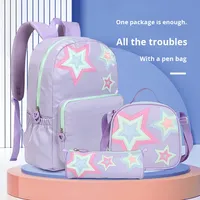 Nouveau Sac à Dos Scolaire Unisexe en Polyester pour Enfants (1re-6e Année) avec Bretelles Respirantes à Coussin d'Air et Motifs Dessin Animé