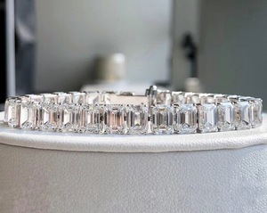 Dây chuyền tennis và vòng tay kim cương nhân tạo 3mm 9k sang trọng & vòng tay kim cương HPHT thanh lịch - Product Image 3