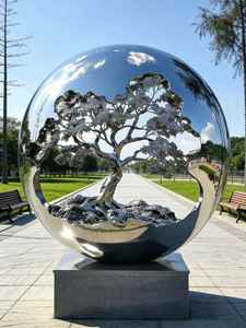 Modern Large Custom Stainless Steel <b>Outdoor</b> <b>Garden</b> Sculpture Metal Statue for <b>Outdoor</b> Decoration in Public Spaces - Product Image 5