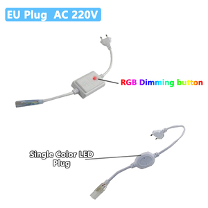 Bande <span class=keywords><strong>LED</strong></span> haute tension AC 220V 5050 avec prise EU, lumière rouge verte bleue blanche chaude RGB 100M/<span class=keywords><strong>rouleau</strong></span>, IP67-étanche, découpeable au mètre - Product Image 3