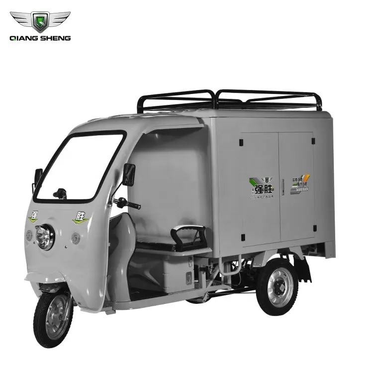 Tricycle électrique avec cabine à fermeture, certificat de livraison Express CE cee, boîte de rangement