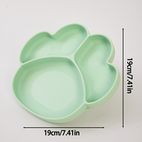 Assiette d'alimentation en silicone divisée Meitai en forme de patte d'ours, lavable, 19cm*19cm, pour enfants, avec base antidérapante à ventouse, compatible micro-ondes