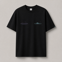Kaos Custom Relaxed Fit dengan Cetakan Horizon Berulir Asli dan Bordir Mikro