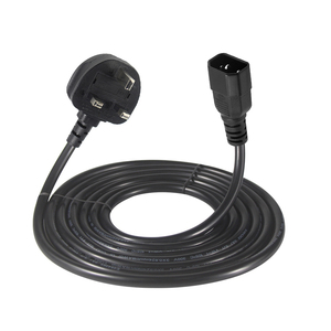 6FT 1.8M 0.75MM BS Approval 16A 3 Pin Heavy Duty <strong>Cable</strong> Pvc <strong>Rubber</strong> Jacket Power Extension C14 Uk Ac Power Cord - Product Image 4
