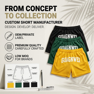 Shorts de jogging unisexe en maille respirante à séchage rapide avec impression en relief, style décontracté, pour le basketball, avec logo personnalisé sur le bas du pantalon, collection 2026 OEM - Product Image 1