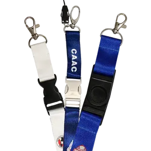 Press Fashion Manufacturer High Quality Custom Colorful Lanyard With Buckle Polyester Luxury Conference Id Card Holder Strap